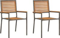 vidaXL Tuinstoel Hout Bruin en Grijs 2 stuks