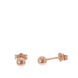 Lucardi Dames Oorbellen bol roseplated 4mm