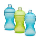 Munchkin Mighty Grip babymokken, 296 ml, blauw/groen, 3 stuks