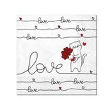 Homéa New Love 20 papieren cocktailservetten, 3-laags, 25 x 25 cm