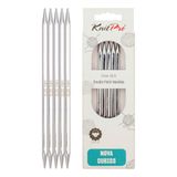 KnitPro 15 cm x 6 mm Nova Cubics dubbelpuntige naalden, glanzend messing