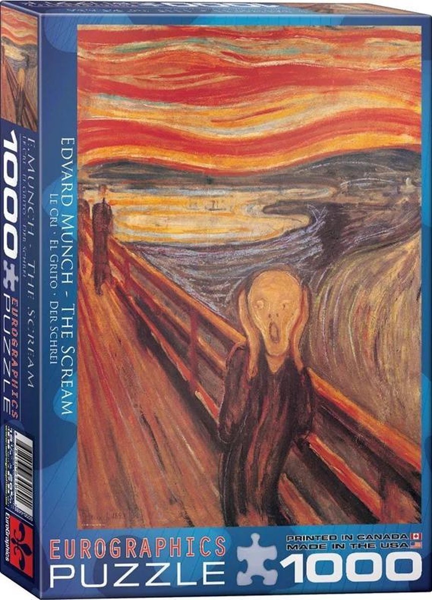 Eurographics Puzzel the scream edvard munch 1000 stukjes 48x68cm