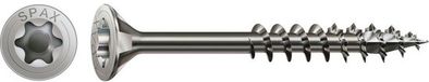 SPAX Universele schroef 8 x 100 mm, Verzonken kop, T-STAR PLUS T40, Deeldraad, RVS A2 - 50ST