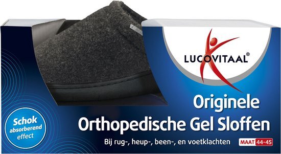 Lucovitaal Orthopedische Gel Sloffen Zwart Maat 44 45