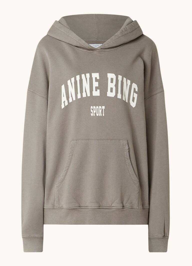 Anine Bing Anine Bing Harvey oversized hoodie van biologisch katoen met logoprint