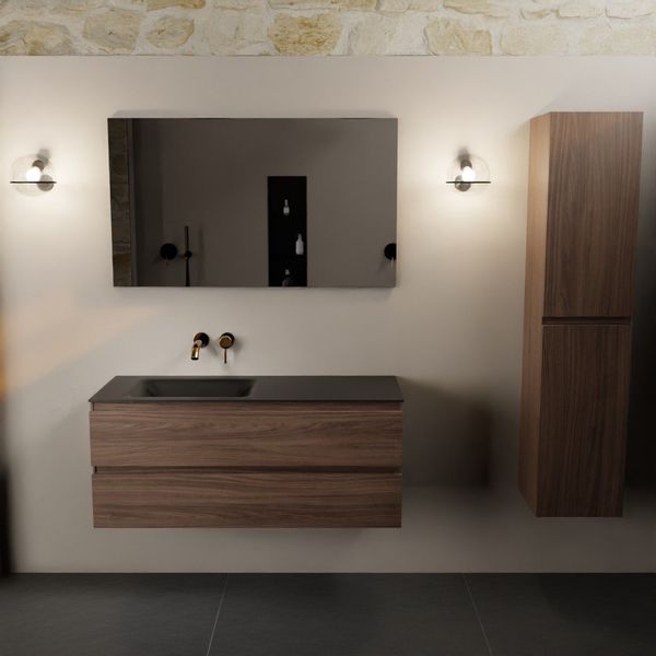 Mondiaz Aivy badmeubelset - 120cm - Links - Met spiegel - Mocha