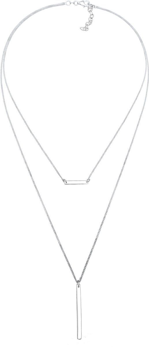 Elli Halsketting Choker Minimaal Layer Geo Basic 925 Zilver