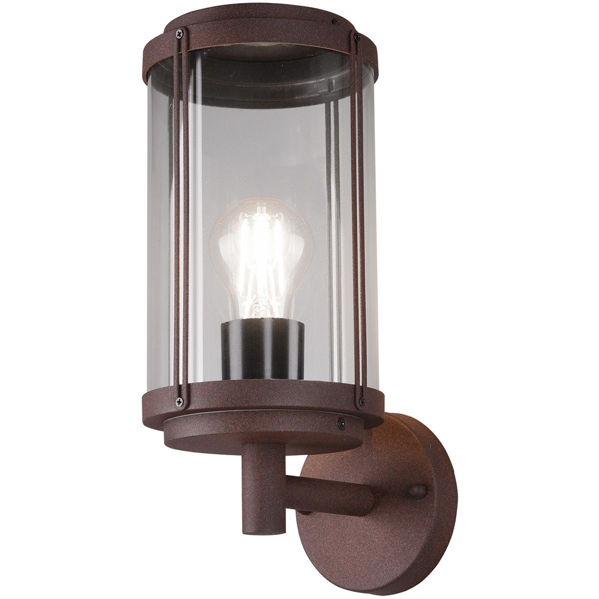 BES LED Trion Taniron - Wand Tuinlamp - E27 - Roestkleur - Aluminium - 32cm
