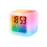 Verlichte Chameleon Verlichte LCD-wekker – Multicolor digitale klok met thermometer – 24/12 Display – 7 kleurwisselingen