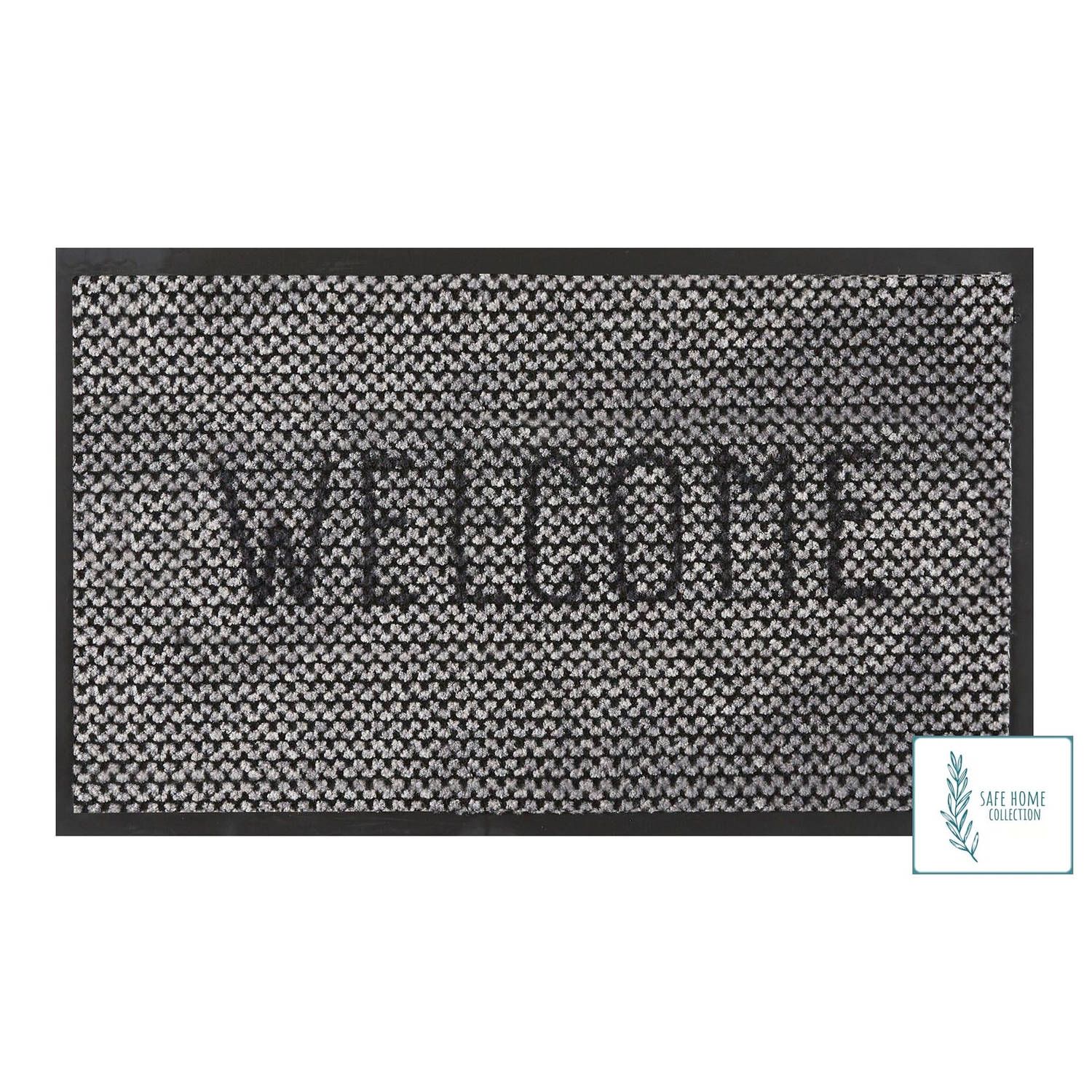 MD-Entree Antibacteriële Schoonloopmat - Welcome - 45 x 75 cm - Grijs