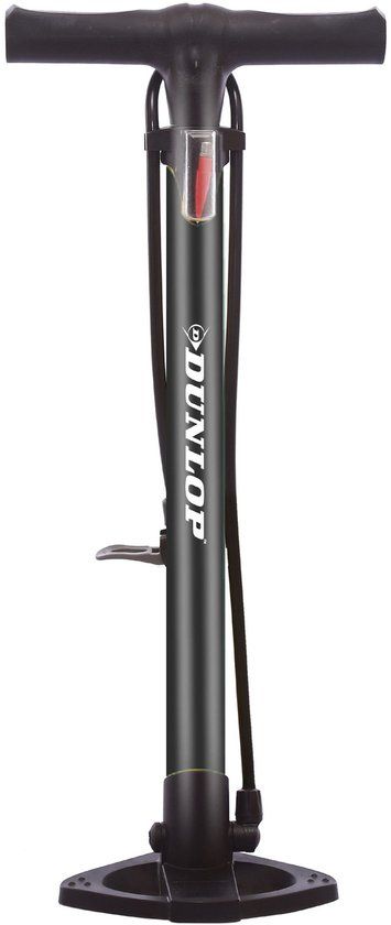 Dunlop Fietspomp 12 Bar - Staande Pomp - Incl. Adaptoren - Zwart