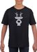 Bellatio Decorations Shoppartners Bv Rendier hoofd Kerst t-shirt - zwart met zilveren glitter bedrukking - kinderen - Kerstkleding / Kerst outfit 164/176