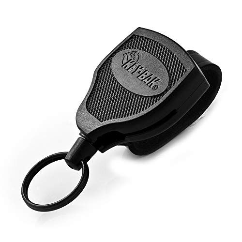 KEY-BAK SUPER48 HD - Zware intrekbare sleutelhanger - Zwart
