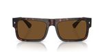 Prada Pr A10s Lunettes de soleil homme havane géométrique marron 57mm Polarisé