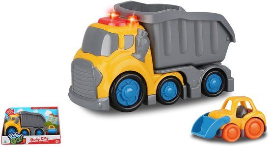 KiddyGo speelgoed dumptruck met licht en geluid 19,5 cm - multicolor