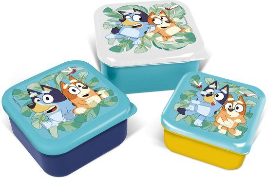 stor Bluey 3-in-1 Snackdoosjes
