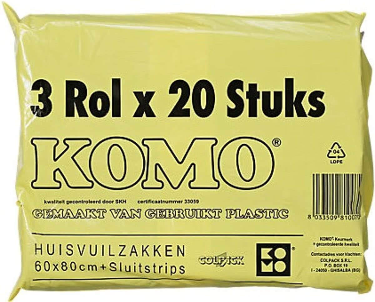 Komo Afvalzakken Met Sluitstrip - (3 x 20) 60 Zakken