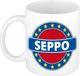 Bellatio Decorations - Seppo voornaam - koffiemok - beker - wit/blauw - 300 ml
