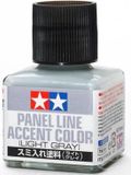 Tamiya Modelbouwdecoratie - 87189 Panel Line Accent Color - Light Gray - 40ml Effecten potje