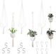 Macramé 6 stuks macramé katoenen hangpotten - levering met 6 S-haken en 6 haken met schroeven - macramé ophanging binnenplant - bloemenpoten van touw - deur - tuindecoratie