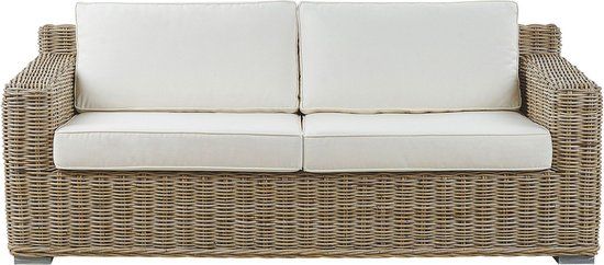 Beliani ARDEA Tuinbank - 2-zits - Rotan - Natuurlijk - Incl. kussens