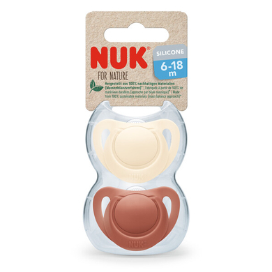 NUK NUK Fopspeen Voor Nature Siliconen 6-18 maanden rood/crème 2-pack