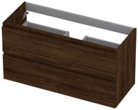 INK - Onderkast 2 Laden Greeploos met Houten Keerlijst - 1000x400x520 Mm - Koper Eiken