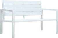 vidaXL Tuinbank hout-look 120 cm HDPE wit