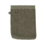 Coton recyclé Gant de toilette, Vert olive foncé, 15 x 21 cm