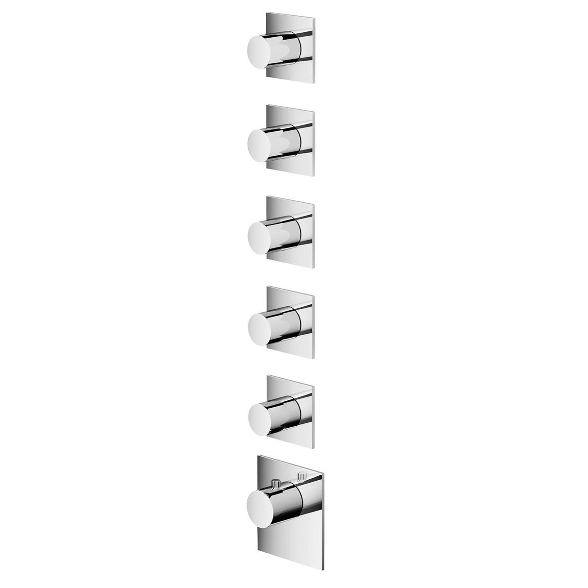 hotbath Douchekraan High Flow Afbouwdeel Thermostatisch Vierkant Geborsteld Nikkel 6 Greeps