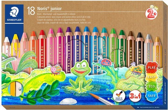 Staedtler kleurpotlood Buddy 3-in-1 doos van 18 stuks in geassorteerde kleuren