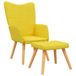 VidaXL Fauteuil avec repose-pieds tissu moutarde