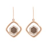 Orphelia ZO-7372 - Oorbel zeshoek - Zilver 925 Rosé - Zirkonia / Parelmoer - 3 cm