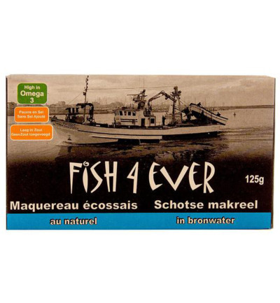 Fish 4 Ever Schotse makreel bronwater 125G