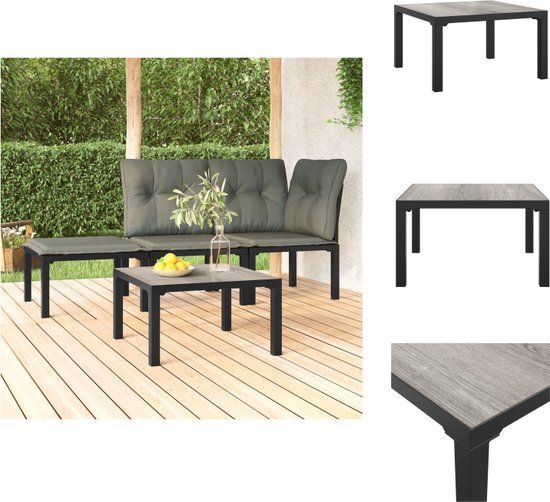 vidaXL Salontafel Tuin 55x55x31 cm Staal Grijs