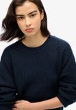 Superdry - Geborstelde trui met ronde hals - Dames - Acryl/Polyester/Polyamide - Dark Teal Twist