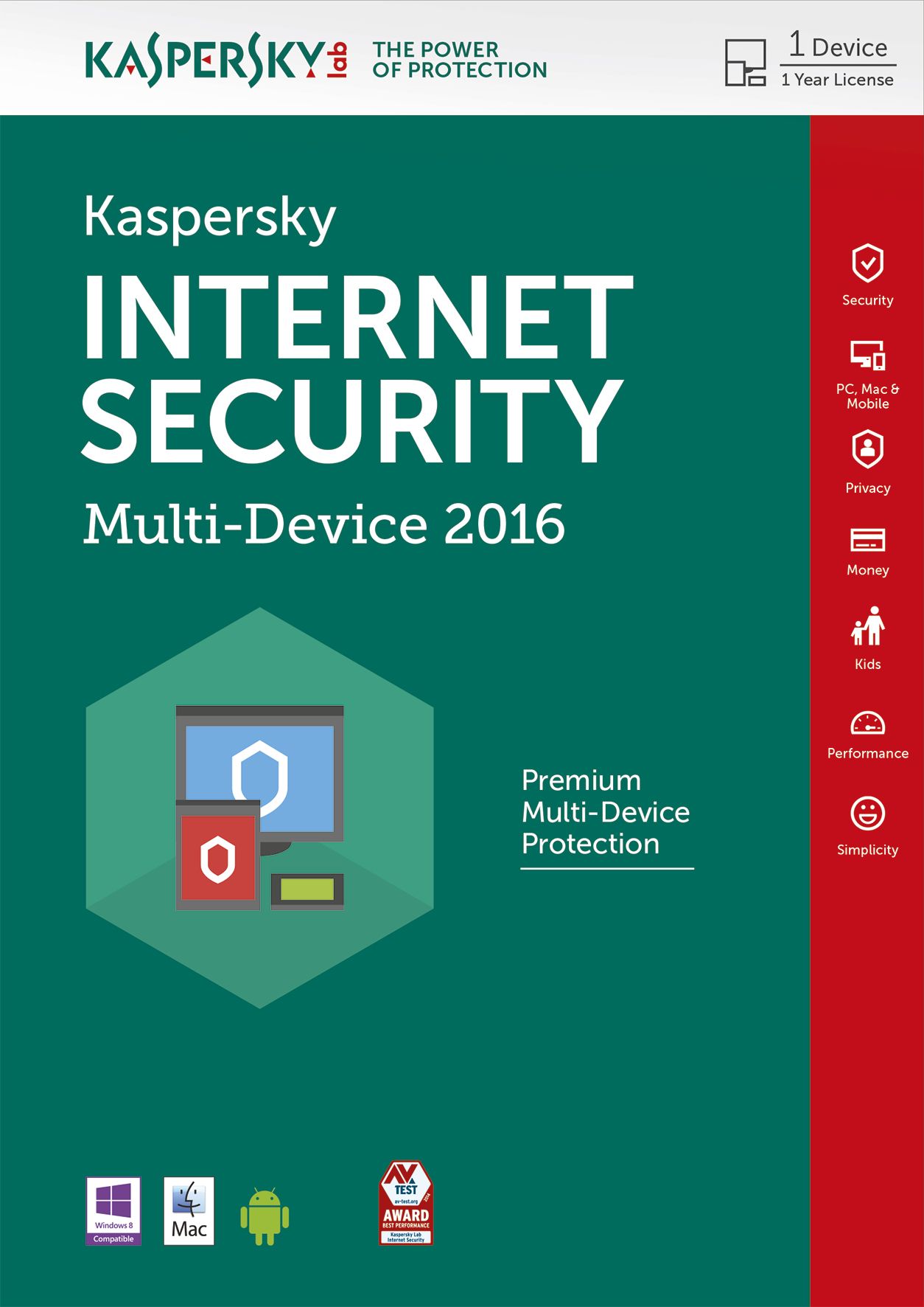 Kaspersky Internet Security - Multi-Device 2016 - 1 User - 1 Year - Download