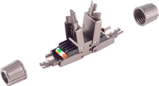 S-Impuls S-Conn Premium verbindingsadapter (STP) voor CAT6a netwerkkabel / metaal