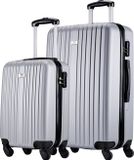 Slazenger Kofferset 2 Delig - Handbagage Trolley en Ruimbagage Koffer (S + M/L) - ABS Hardcase Koffer Set met 360° Wielen - Cijferslot - Zilver