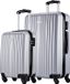 Slazenger Kofferset 2 Delig - Handbagage Trolley en Ruimbagage Koffer (S + M/L) - ABS Hardcase Koffer Set met 360° Wielen - Cijferslot - Zilver