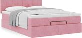 Maison Exclusive - Cadre de lit ottoman avec matelas, rose, 140x190 cm, velours