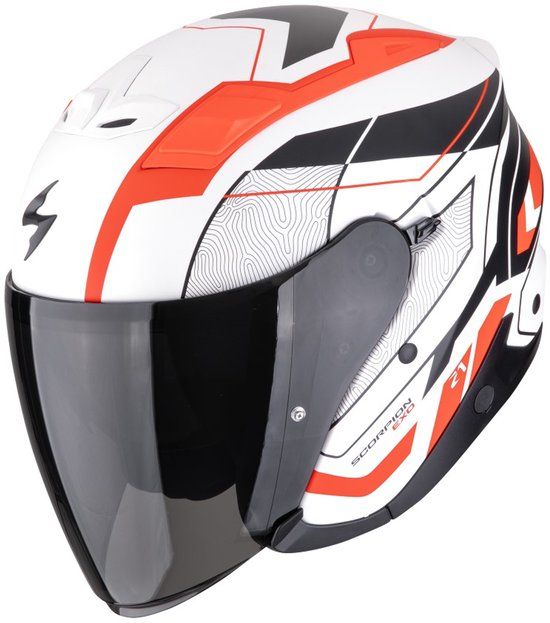 Scorpion EXO-Z1 Vue Jethelm - Zwart/Rood/Wit - Maat XL