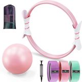 ZenithVibe Ensemble complet de Pilates avec anneau de Pilates, ballon de yoga et accessoires en néoprène pour des entraînements efficaces
