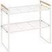 5Five Keuken/aanrecht rekje - metaal - 42 x 21 x 38 cm - keuken organizer - wit - verhoger
