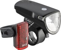 Axa LED Verlichtingsset V+A Greenline Fietsverlichting - USB Oplaadbaar - 40 Lux - Zwart