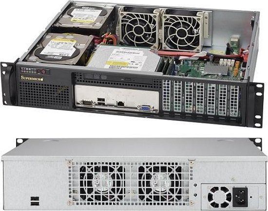 Supermicro SuperChassis 523L-505B 2U Zwart 500 W