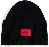 HUGO Xaff Beanie Senior Zwart Wol One Size
