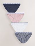 Next - Dames - Set van 4 katoenen slipjes met hoog uitgesneden pijpjes en logo - Roze