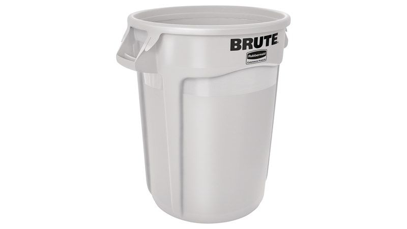 Rubbermaid FG263200WHT Afvalcontainer - Grijs - Kunststof - Rond