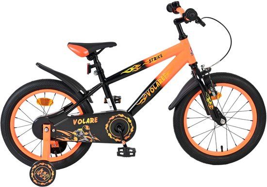 Volare Strike Kinderfiets - Jongens - 16 inch - Zwart Oranje